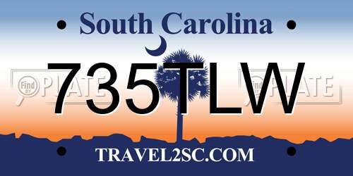 735TLW South Carolina License Plate