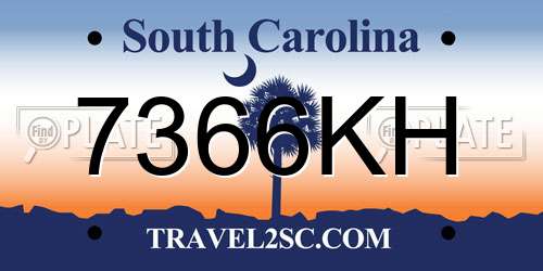 7366KH South Carolina License Plate