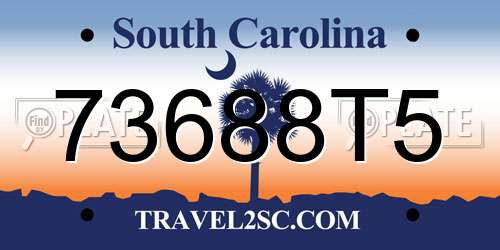 73688T5 South Carolina License Plate