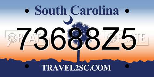 73688Z5 South Carolina License Plate
