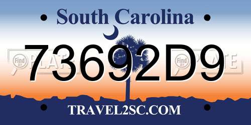 73692D9 South Carolina License Plate