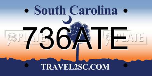 736ATE South Carolina License Plate