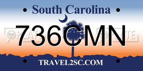 736CMN South Carolina License Plate