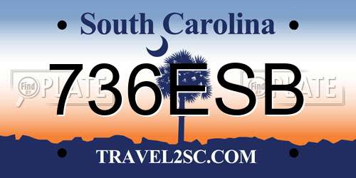 736ESB South Carolina License Plate