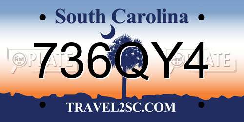 736QY4 South Carolina License Plate