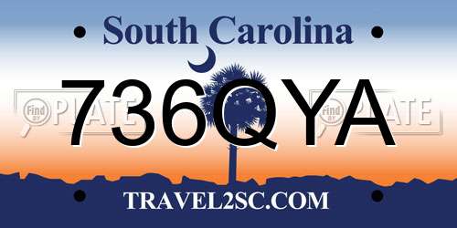 736QYA South Carolina License Plate