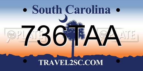 736TAA South Carolina License Plate