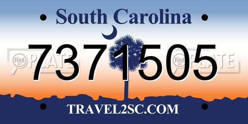 7371505 South Carolina License Plate