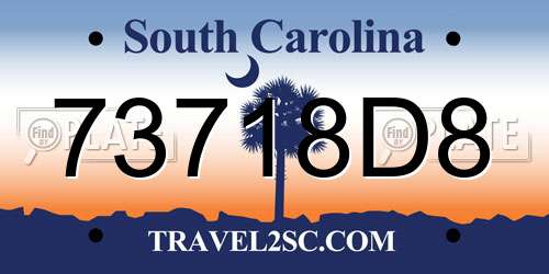 73718D8 South Carolina License Plate