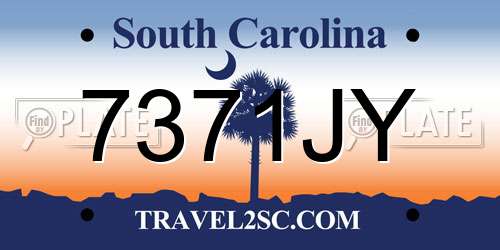 7371JY South Carolina License Plate