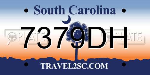 7379DH South Carolina License Plate