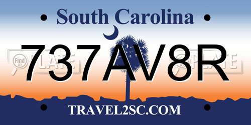 737AV8R South Carolina License Plate