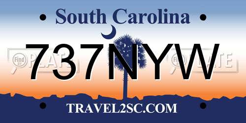 737NYW South Carolina License Plate