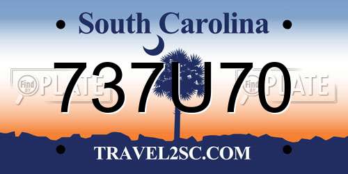 737U70 South Carolina License Plate