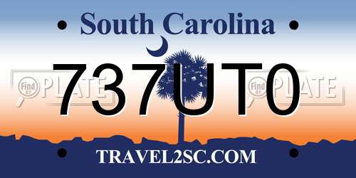 737UT0 South Carolina License Plate