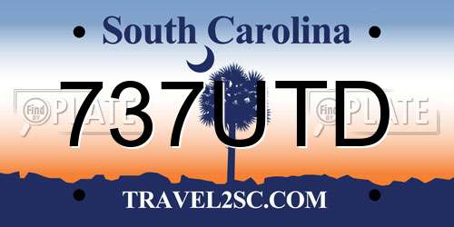 737UTD South Carolina License Plate