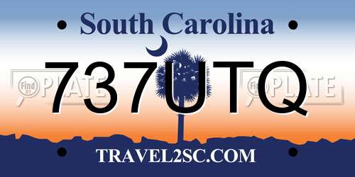 737UTQ South Carolina License Plate
