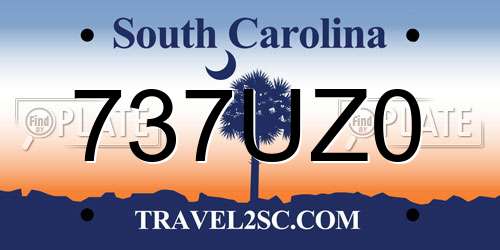 737UZ0 South Carolina License Plate