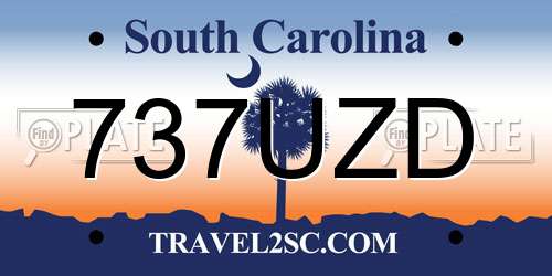 737UZD South Carolina License Plate