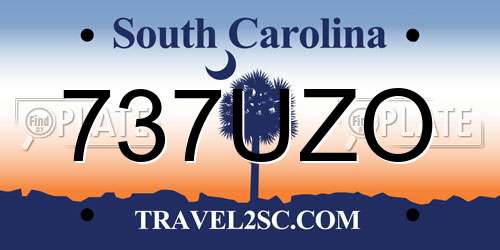 737UZO South Carolina License Plate