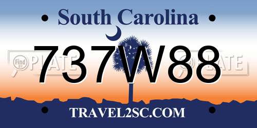 737W88 South Carolina License Plate