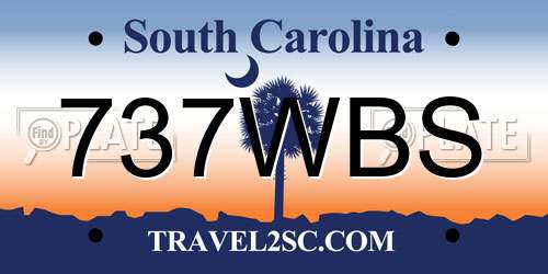 737WBS South Carolina License Plate