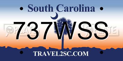 737WSS South Carolina License Plate