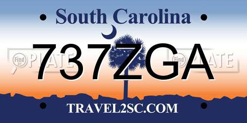 737ZGA South Carolina License Plate