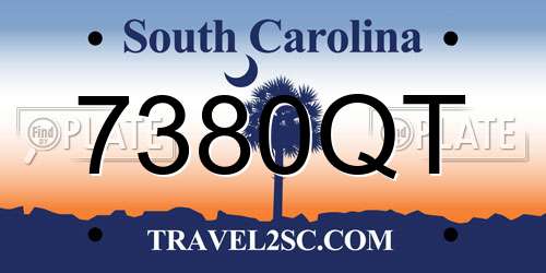 7380QT South Carolina License Plate