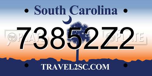 73852Z2 South Carolina License Plate