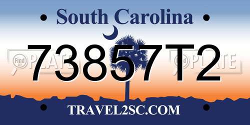 73857T2 South Carolina License Plate