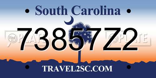 73857Z2 South Carolina License Plate