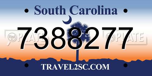 7388277 South Carolina License Plate