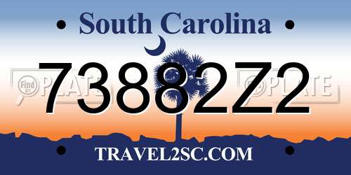 73882Z2 South Carolina License Plate