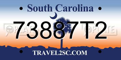 73887T2 South Carolina License Plate