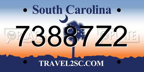 73887Z2 South Carolina License Plate
