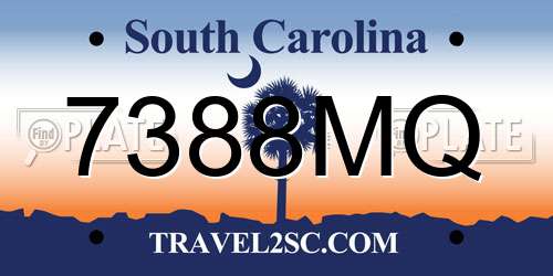 7388MQ South Carolina License Plate
