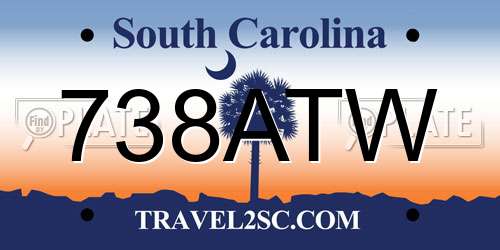 738ATW South Carolina License Plate