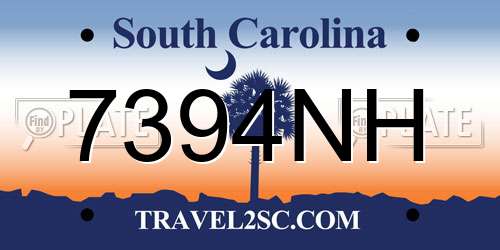 7394NH South Carolina License Plate