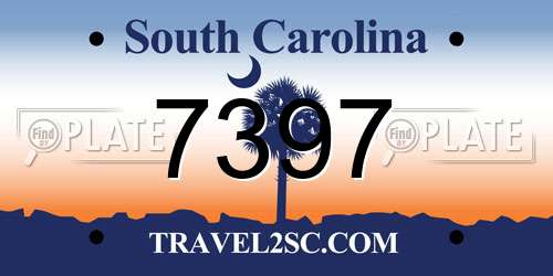 7397 South Carolina License Plate