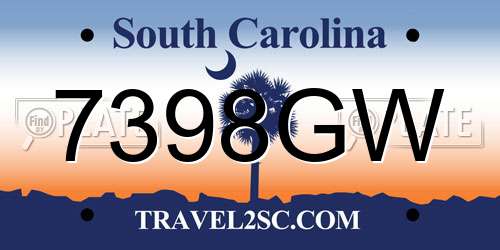 7398GW South Carolina License Plate