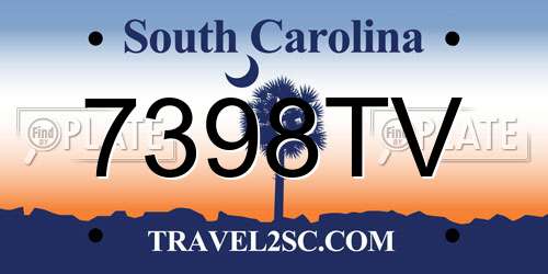 7398TV South Carolina License Plate