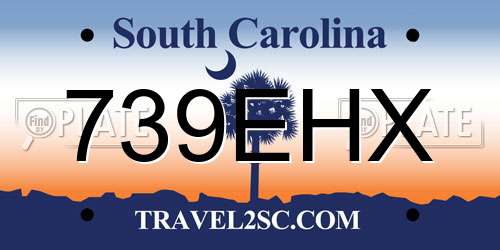 739EHX South Carolina License Plate