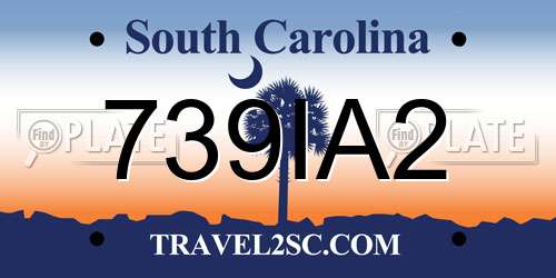 739IA2 South Carolina License Plate