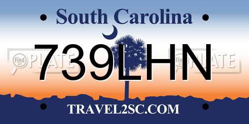739LHN South Carolina License Plate