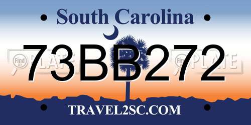 73BB272 South Carolina License Plate