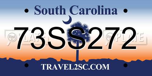 73SS272 South Carolina License Plate