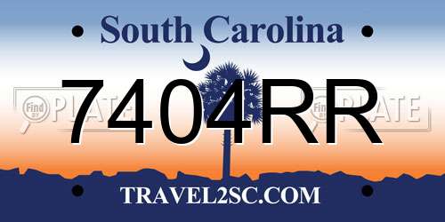 7404RR South Carolina License Plate