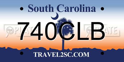 740CLB South Carolina License Plate