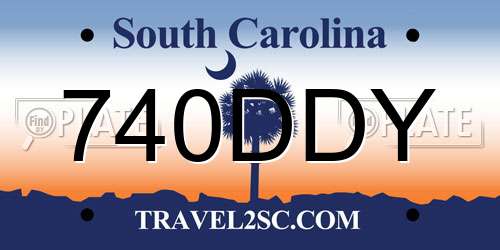 740DDY South Carolina License Plate